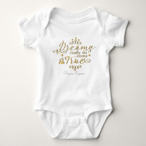 Dreams Really Do Come True Personalized One Piece Baby Bodysuit