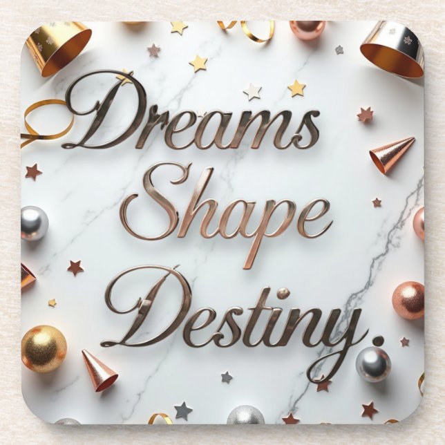 Dreams Shape Destiny  Beverage Coaster (Front)