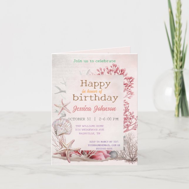 Dreams under the sea invitation (Front)