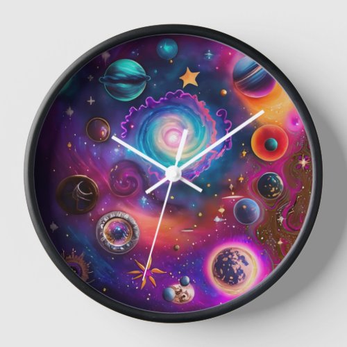 Dreams Wall A Journey Through Galaxies and Nebulae Clock