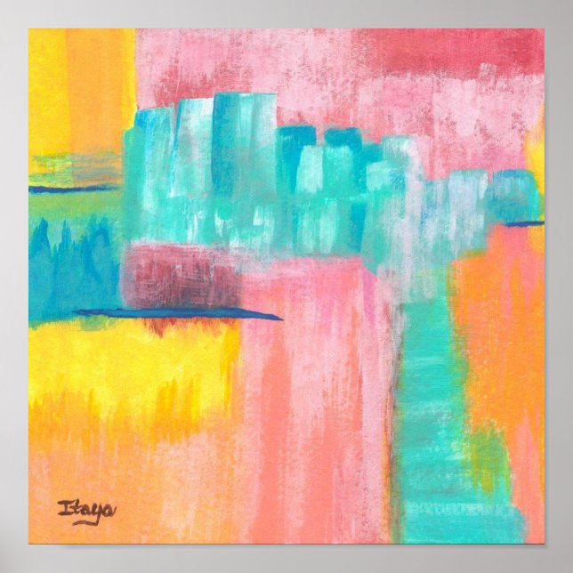 Dreamscape Abstract Art City Landscape Painting Poster (Front)