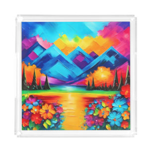 Dreamscape Horizon Painting Acrylic Tray