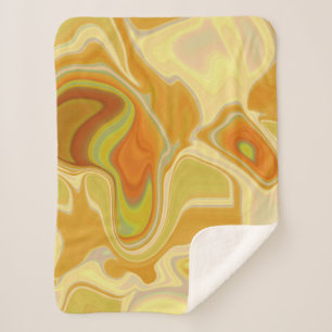 Dreamscape in Gold Sherpa Blanket