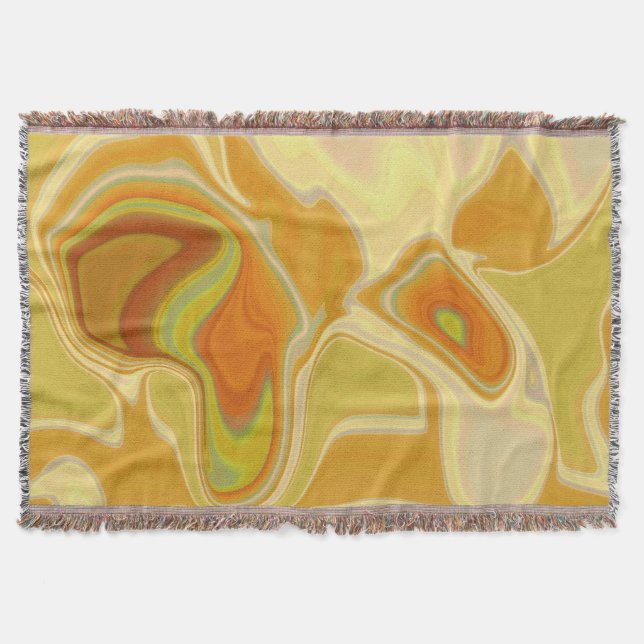 Dreamscape in Gold Throw Blanket (Front)
