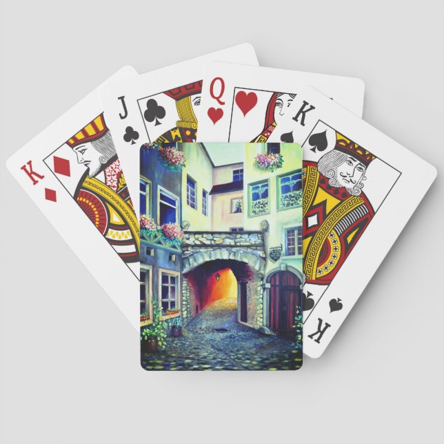 Dreamscape Luxembourg bohemian city Poker Cards (Back)