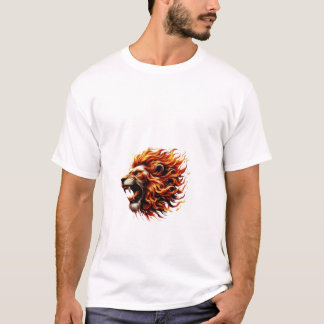Dreamscape Tee: Whimsical Lion with Watercolor Was T-Shirt
