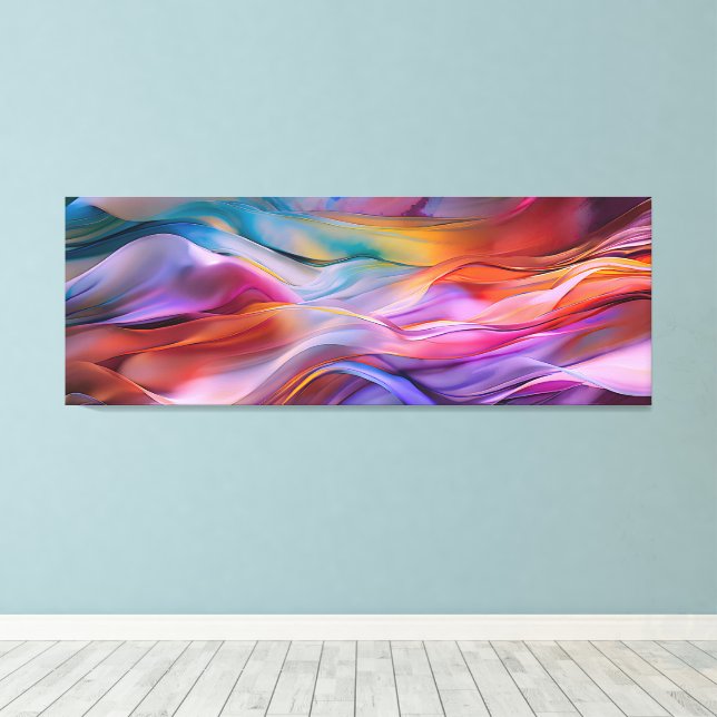 "Dreamscape Waves" Contemporary Abstract Art       Canvas Print (Insitu(Wood Floor))