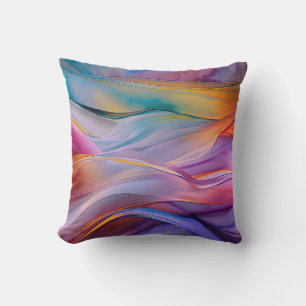 "Dreamscape Waves" Contemporary Abstract Art       Throw Pillow