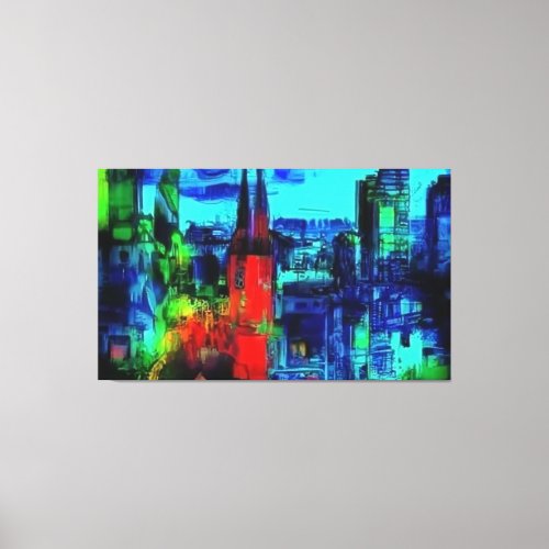 Dreamscapes of Urban Nights Chromatic Symphony Canvas Print