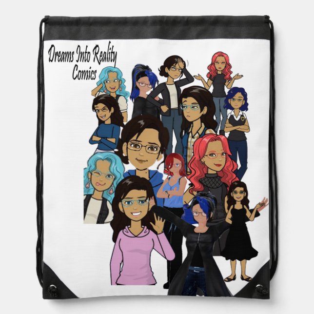 DreamsIntoRealityComics Ashlyn Tempest Cover Art  Drawstring Bag (Front)