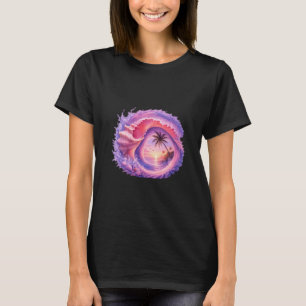 Dreamwave Pearl Paradise Tropical Seashell Sunset  T-Shirt
