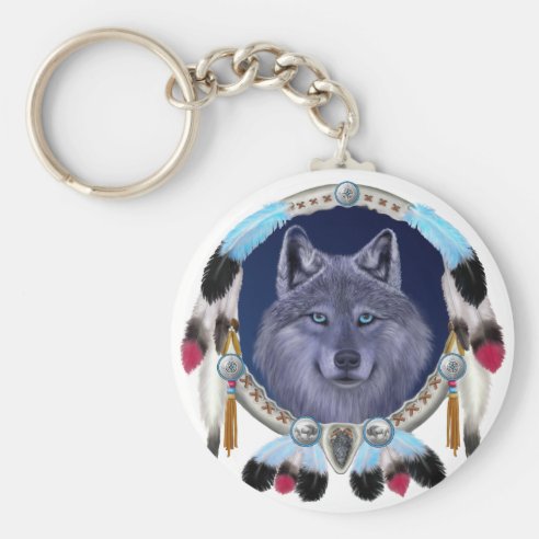 plush wolf keychain