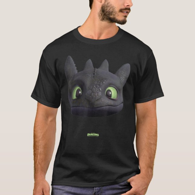 DreamWorks Dragons Toothless Night Fury Big Face C T-Shirt (Front)