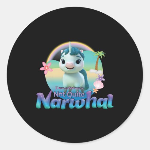 Dreamworks Not Quite Narwhal Land Classic Round Sticker
