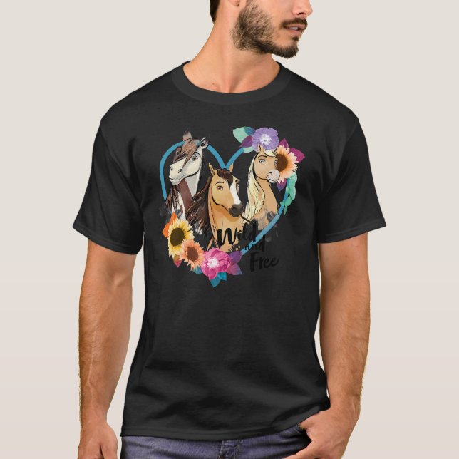 Dreamworks Spirit Riding Free Wild And Free  T-Shirt (Front)