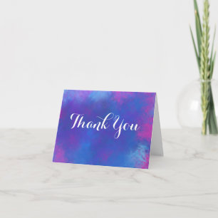 Dreamy Abstract Colors in Pink Blue Thank You Card
