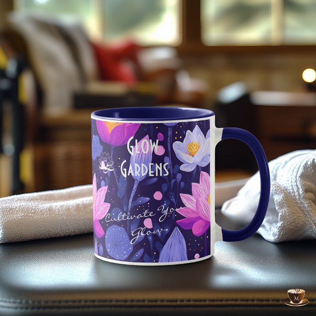 Dreamy abstract floral art in deep purple tones mug (Creator Uploaded)