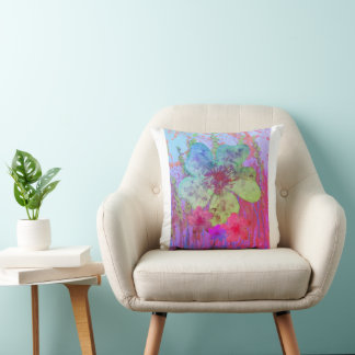Dreamy-Abstract-Floral-Meadow Throw Pillow
