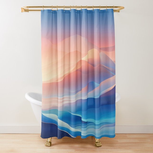 Dreamy Abstract Waves Soft pastel colors Shower Curtain (Creator Uploaded)