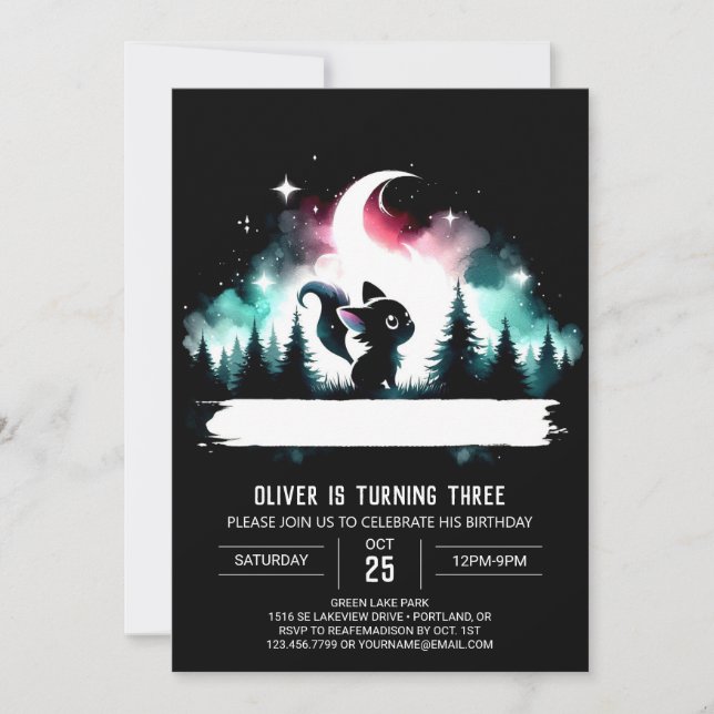 Dreamy Adorable Cat Birthday Invitation (Front)
