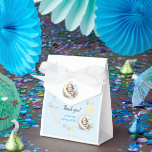 Dreamy Adorable Teddy Bear Baby Boy Themed Favor Boxes