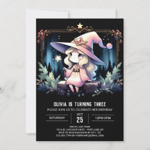 Dreamy Adorable Wizard Birthday Invitation