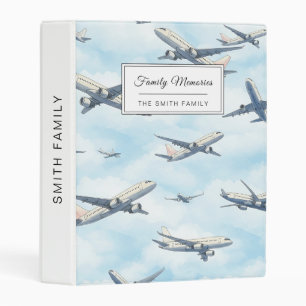 Dreamy Airplane Sky Travel Pattern (2) Mini Binder