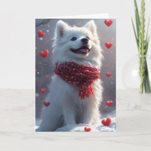 Dreamy American Eskimo Valentine's Day Card