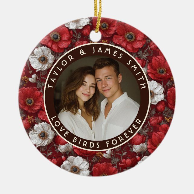 Dreamy Anemones Garden Backyard Wedding Ceramic Ornament (Front)