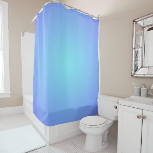 Dreamy Aqua Blue Hues Gradient Colors Shower Curtain