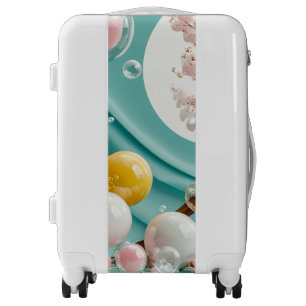 Dreamy Aqua Bubbles – Soft Cherry Blossom Modern Luggage