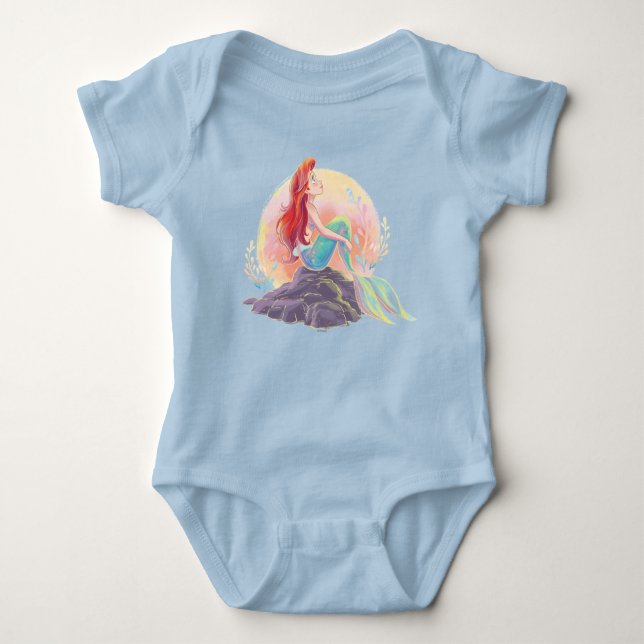 Dreamy Ariel on the Rocks Baby Bodysuit (Front)