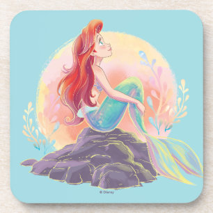 Dreamy Ariel on the Rocks Beverage Coaster