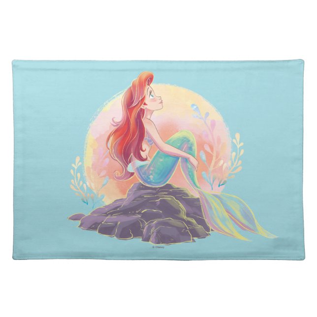 Dreamy Ariel on the Rocks Cloth Placemat (Front)