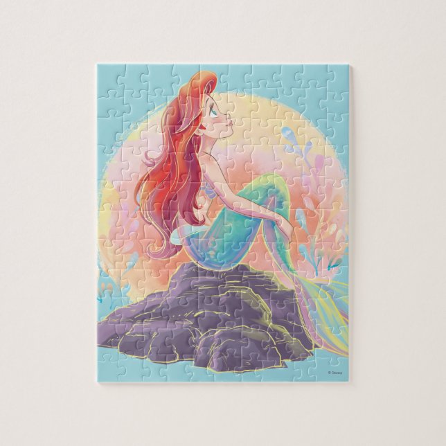 Dreamy Ariel on the Rocks Jigsaw Puzzle (Vertical)