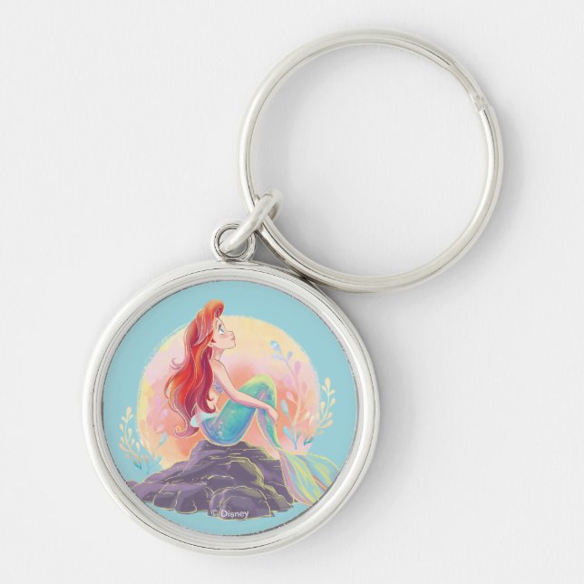 Dreamy Ariel on the Rocks Keychain (Front)