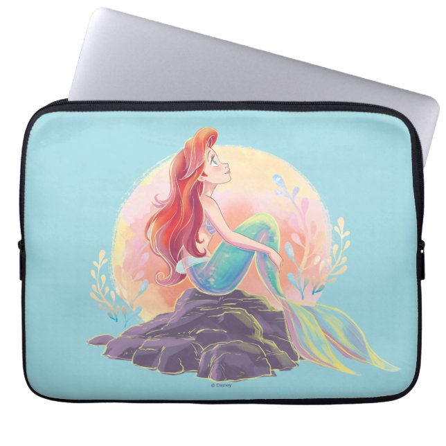 Dreamy Ariel on the Rocks Laptop Sleeve (Front)