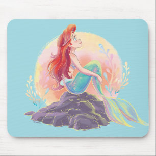 Dreamy Ariel on the Rocks Mouse Pad