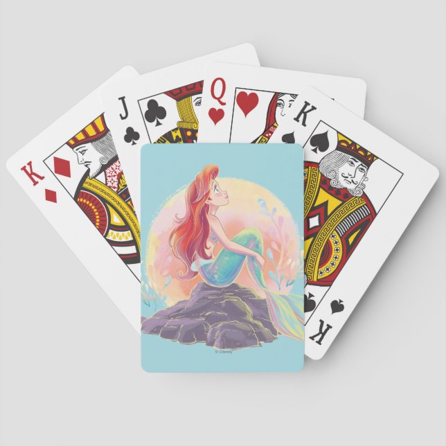 Dreamy Ariel on the Rocks Poker Cards (Back)