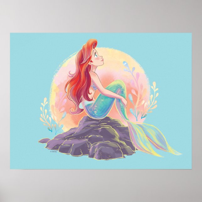 Dreamy Ariel on the Rocks Poster (Front)