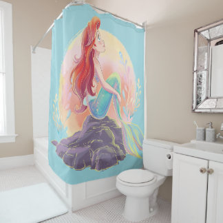 Dreamy Ariel on the Rocks Shower Curtain