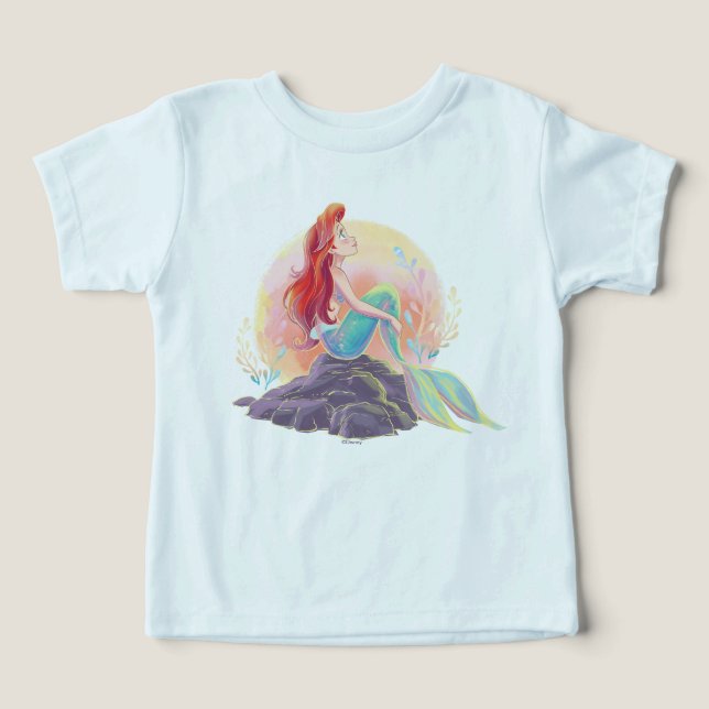 Dreamy Ariel on the Rocks Toddler T-shirt (Design Front)