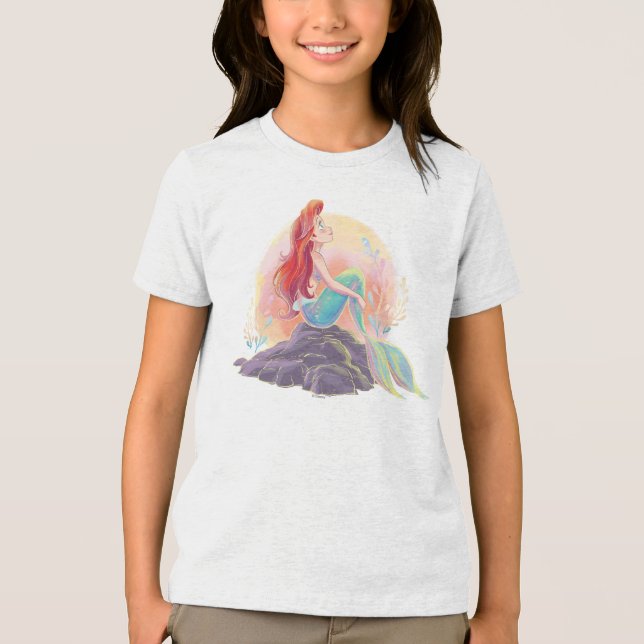 Dreamy Ariel on the Rocks Tri-Blend Shirt (Front)