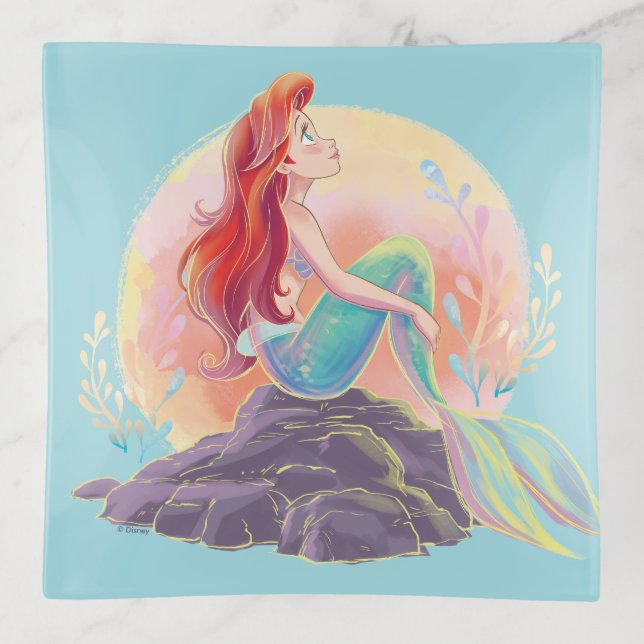 Dreamy Ariel on the Rocks Trinket Tray (Front)