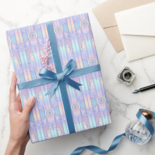 Dreamy Art Deco Pastel Pink, Purple and Aqua Wrapping Paper