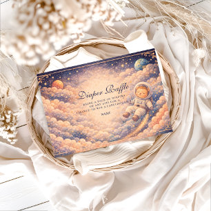 Dreamy Astronaut Cloudscape Diapper Raffle  Enclosure Card