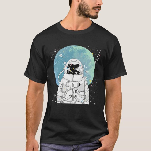 Dreamy Astronaut Rocket Space Travel Blast Off Men T-Shirt (Front)