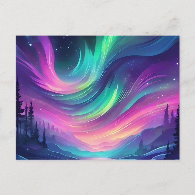 Dreamy Aurora Borealis Postcard (Front)