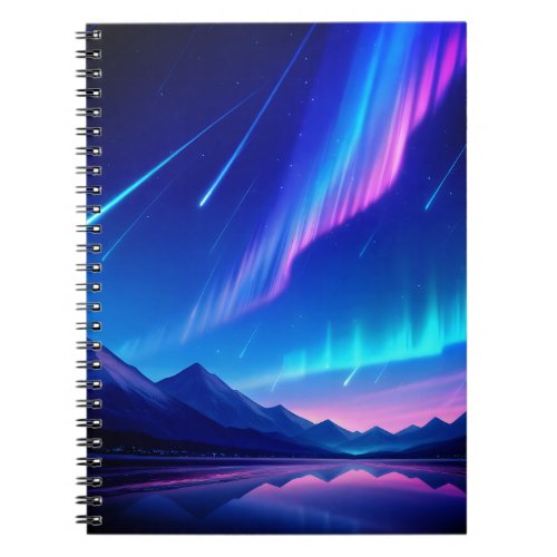 Dreamy Aurora & Shooting Stars Notebook