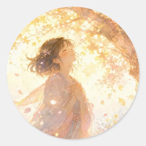 Dreamy Autumn Girl Sticker